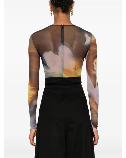 Mugler Sunset Sees Doorzichtige Body in het Multicolor