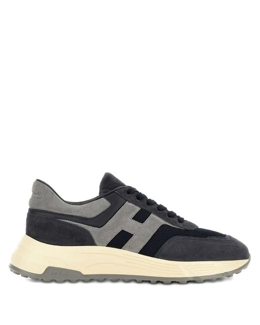 Hogan Blue Layered Sneakers With Silk for men