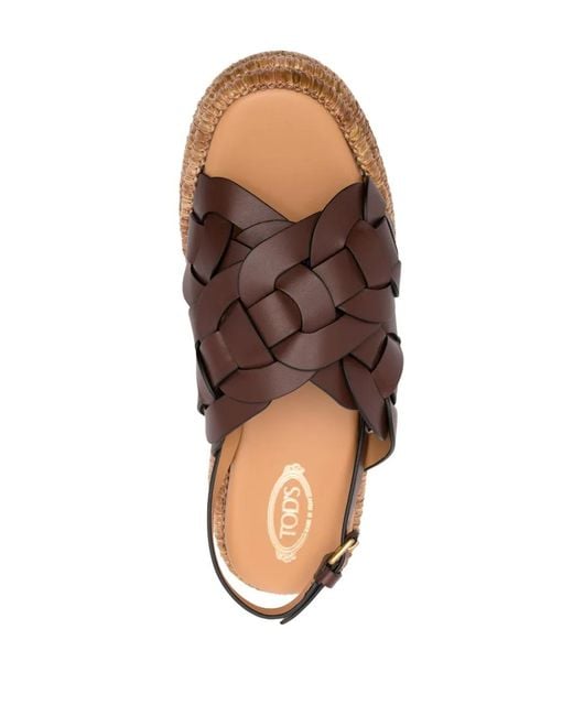 Tod's Brown Gewebte Espadrilles