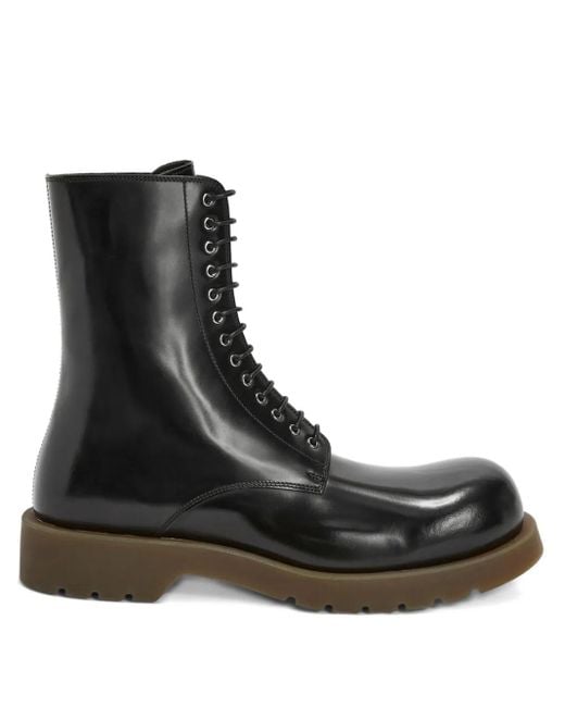 Jil Sander Black Lace-Up Ankle Boots for men