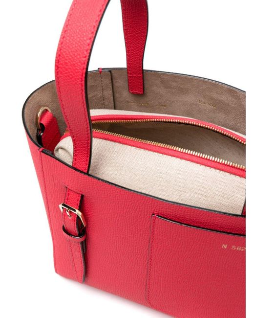 Valextra Red Mini Soft Bucket Tote Bag
