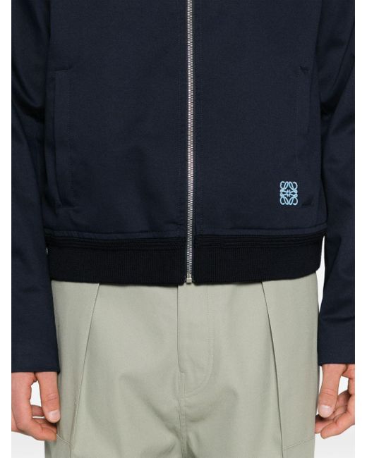 Stripe-detail twill shirt jacket di Loewe in Blue da Uomo