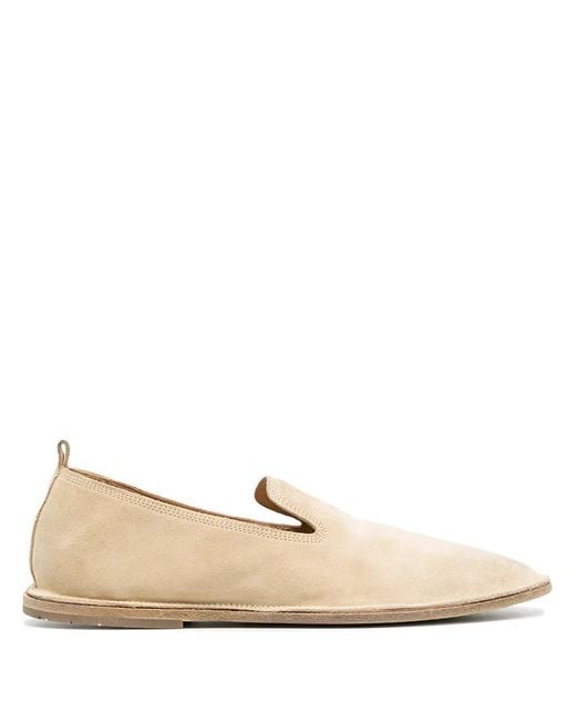 Marsèll Natural Strasacco Round-Toe Suede Loafers