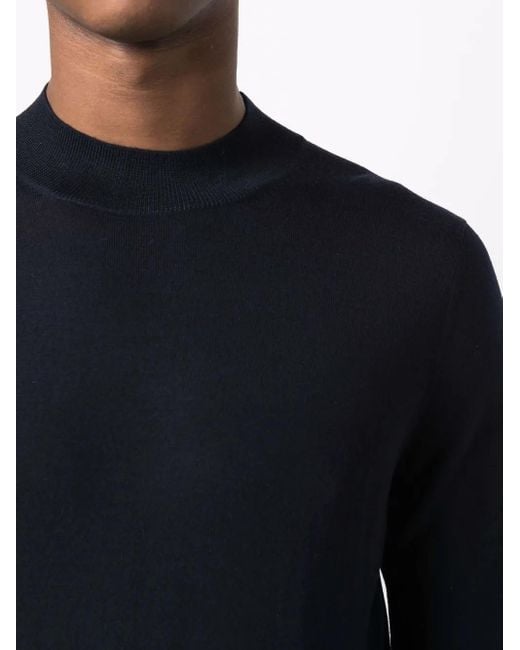Barba Napoli Blue Crew-Neck Knit Jumper for men
