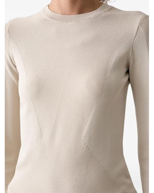 ARMANI EXCHANGE White Logo-Patch Ribbed-Panel Sweater