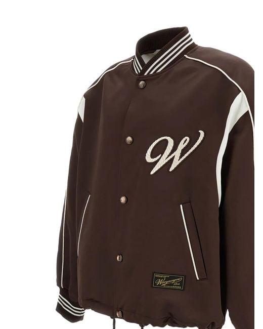 Wooyoungmi Brown Logo Baseball Jacket for men