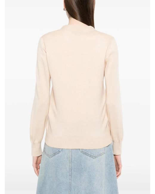 N.Peal Cashmere Natural Cardigan Mit V-Ausschnitt