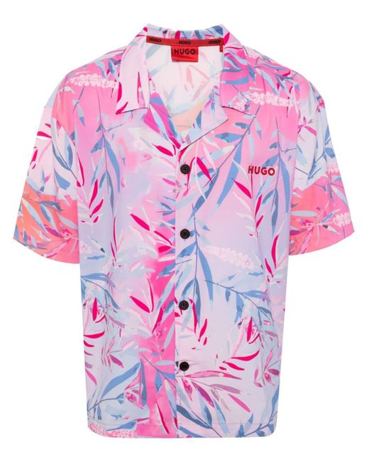 Chemise Beach à imprimé tropical HUGO pour homme en coloris Pink
