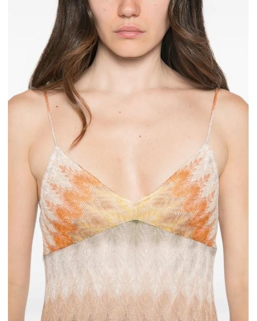 Missoni White Zigzag-Knit Ruffled Mini Dress