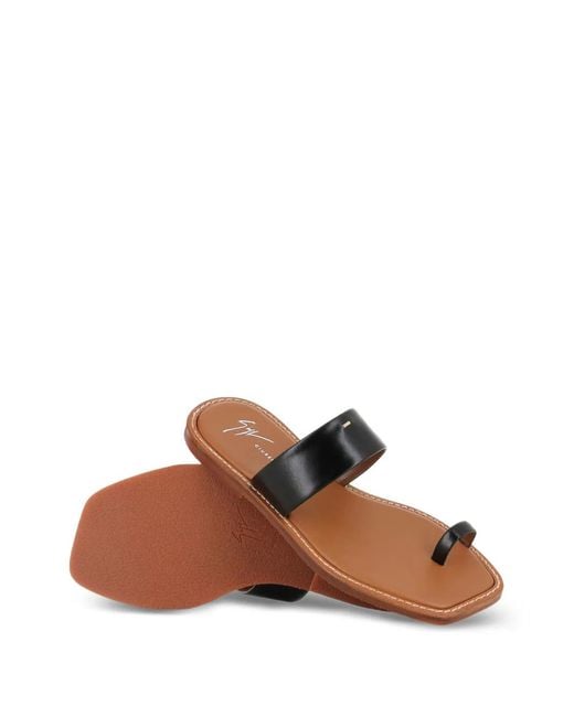 Giuseppe Zanotti White Toe-Strap Flat Sandals