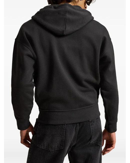 Polo Ralph Lauren Black Polo Sport Logo-Embroidered Hoodie for men