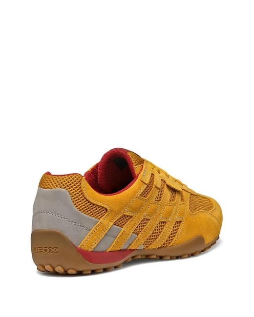 Geox Orange Mesh Panel Sneakers for men