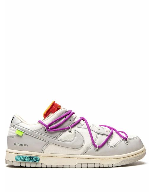 NIKE X OFF-WHITE Pink Dunk Low "Lot 45" Sneakers