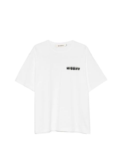 M I S B H V White Logo-Print T-Shirt