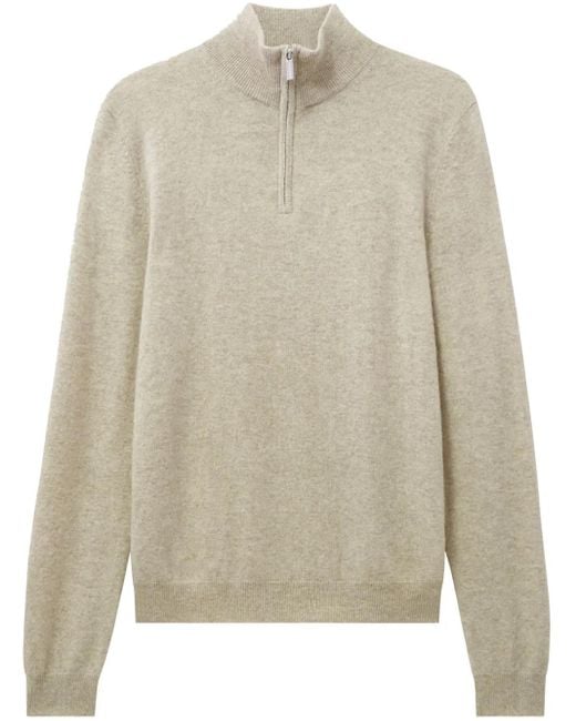 Pringle of Scotland Natural Zip-Up Cashmere Jumper for men