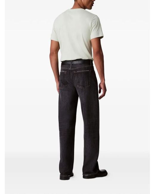 Calvin Klein White Round-Neck Logo-Detail T-Shirt for men