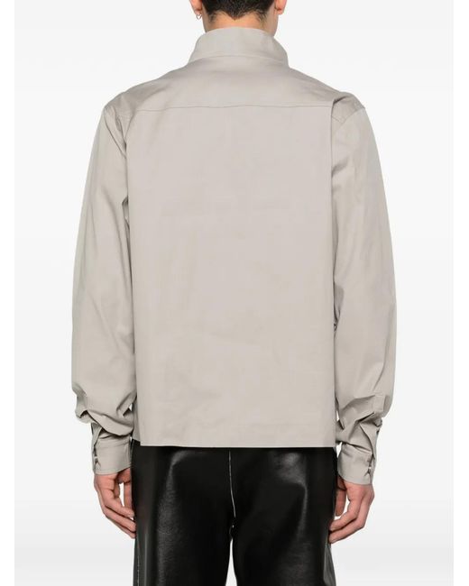 Rick Owens White Mock-Neck Jacket for men