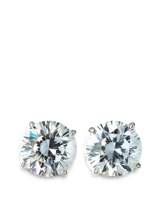 Fantasia by Deserio White Round Stud Earrings