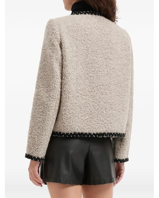 B+ AB Natural Buttoned Contrast Trim Jacket