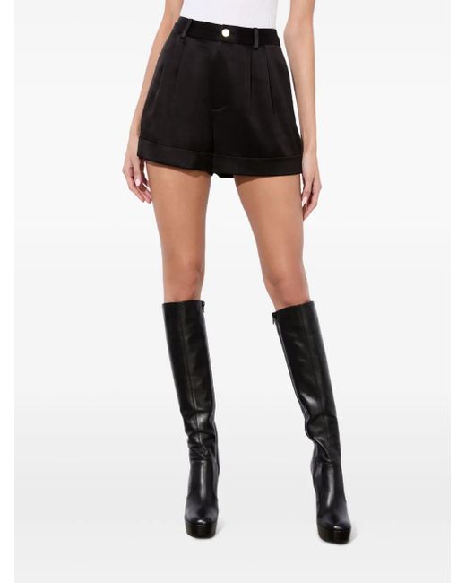 Alice + Olivia Black Conry Pleated Shorts