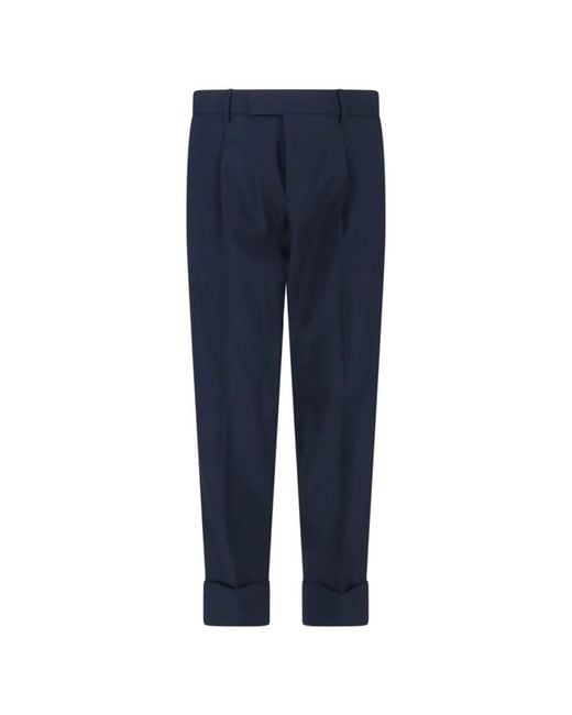 Cruna Blue Pleated Trousers for men