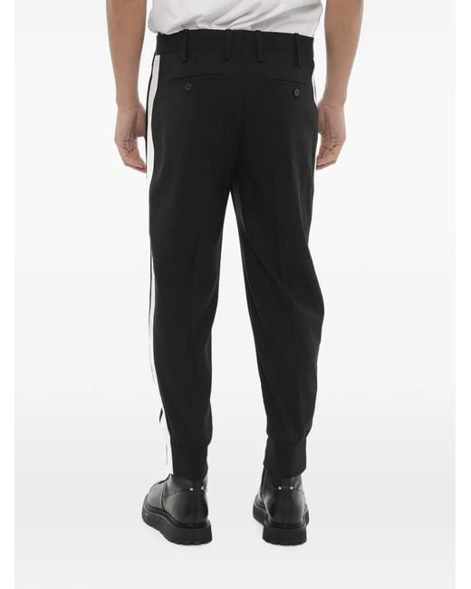 Neil Barrett Black Stripe-Detail Slim-Fit Track Pants for men