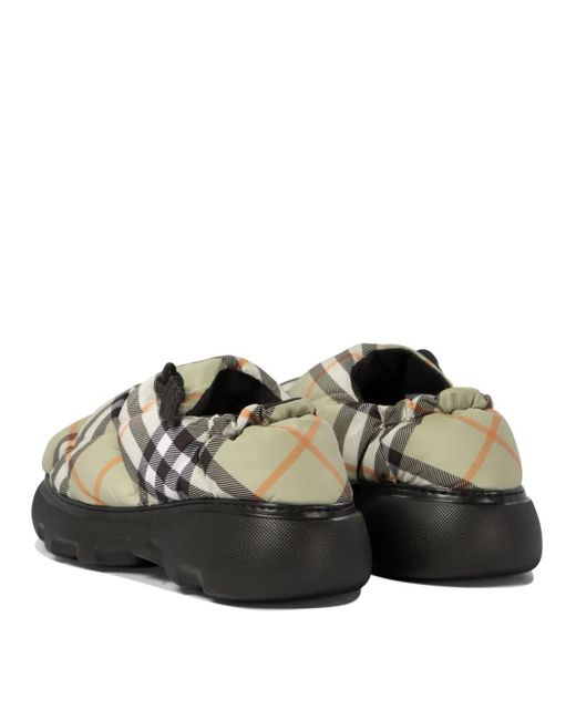 Burberry Natural Quilted-Check Heeled Mules