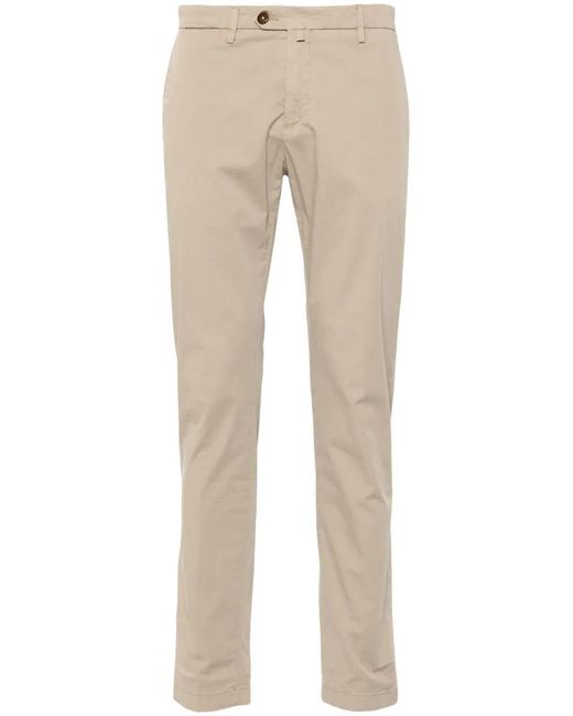 Briglia 1949 Natural Pressed-Crease Tapered-Leg Trousers for men