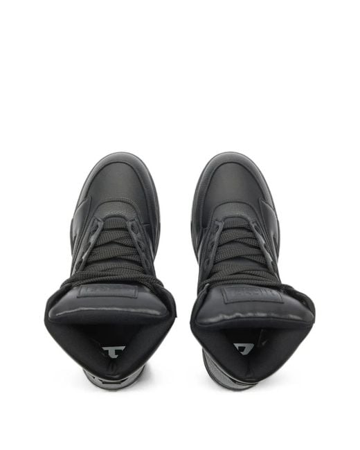 DIESEL Black S-D-Ollie Mid Leather High-Top Sneakers for men