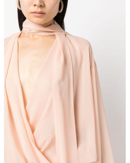 Blumarine Pink Bluse aus Seide mit Schaldetail