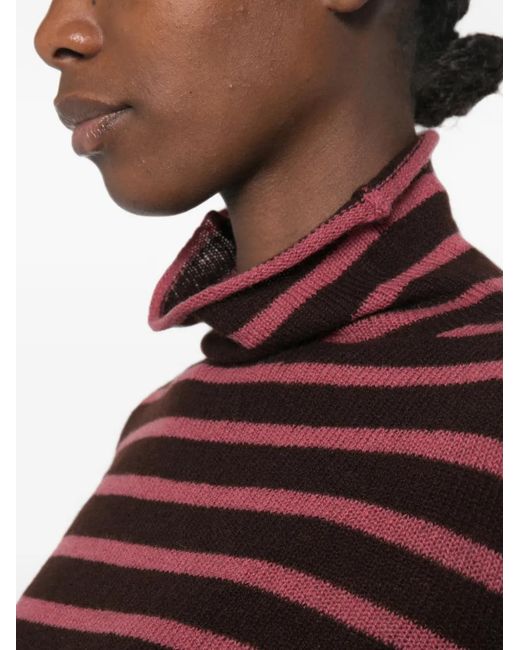 Be You Red Striped Roll-Neck Sweater