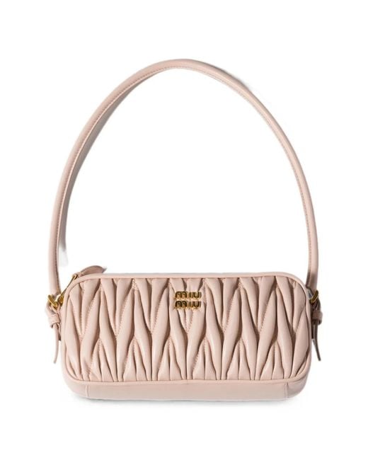 Miu Miu Pink Matelassé Nappa Leather Pouch