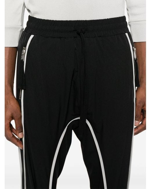 Thom Krom Black Contrasting-trim Technical-jersey Trousers for men