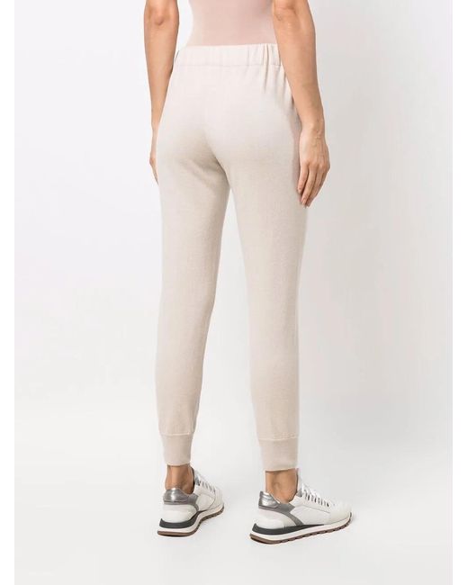 Brunello Cucinelli Natural Drawstring Cashmere Track Pants