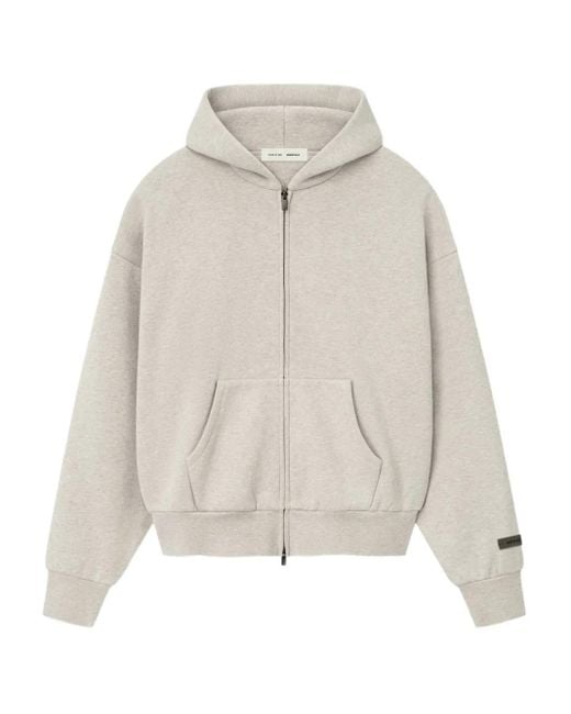 Felpa Con Cappuccio E Zip di Fear Of God in White