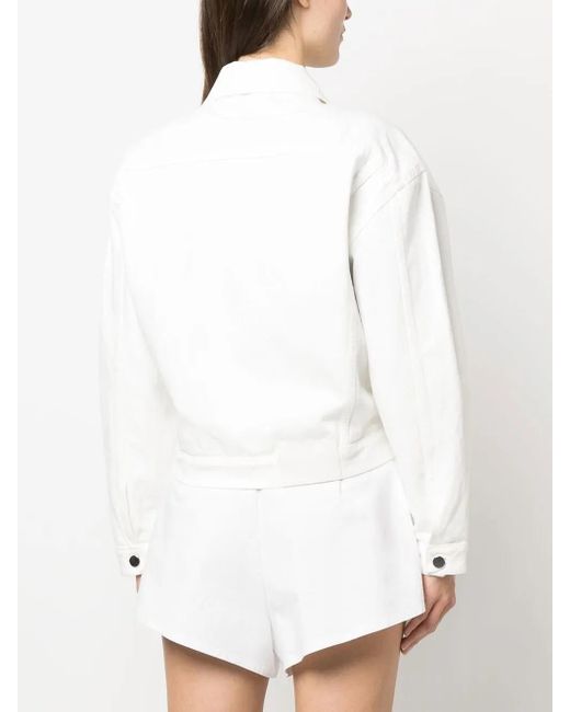 Loulou de Saison White Long-Sleeved Denim Jacket
