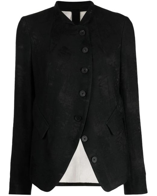 Forme D'expression Black Distressed Off-Centre Blazer