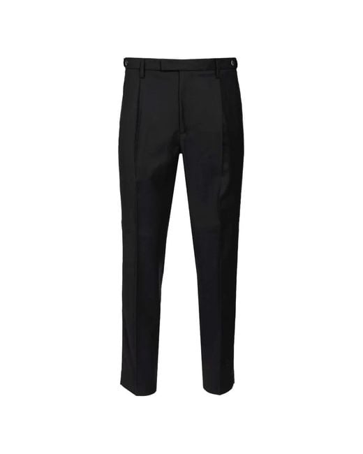 Barena Black Masco Flan Pleated Trousers for men