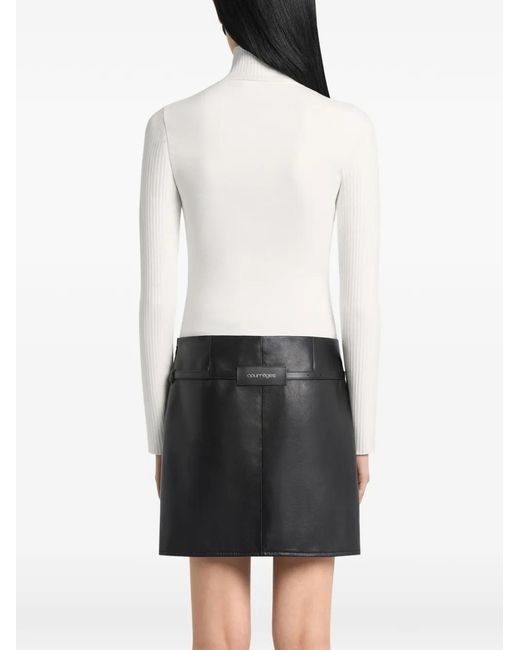 Courreges White Logo-Embroidered Turtleneck Top