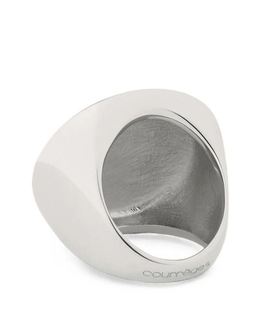 Courreges White Ac Ring Mit Logo-Schild