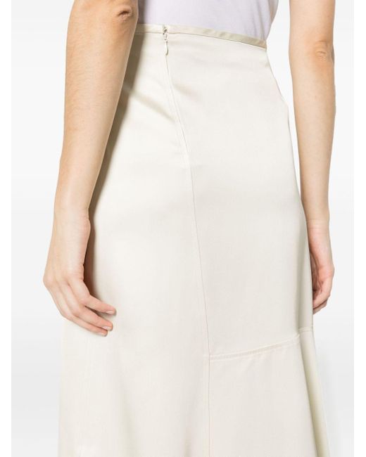 Jil Sander White High-waisted Panelled Midi Skirt