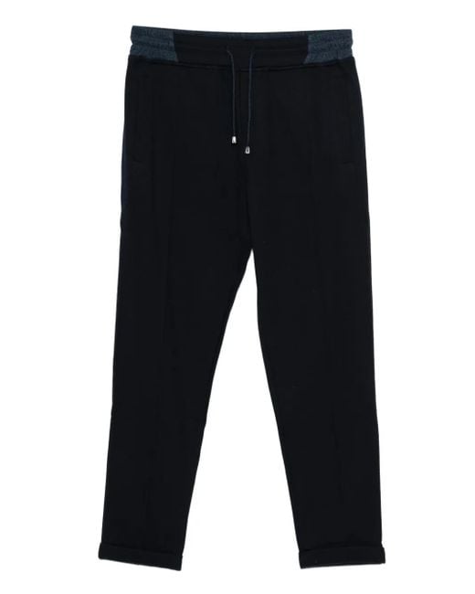 Doriani Blue Drawstring-Waist Trousers for men