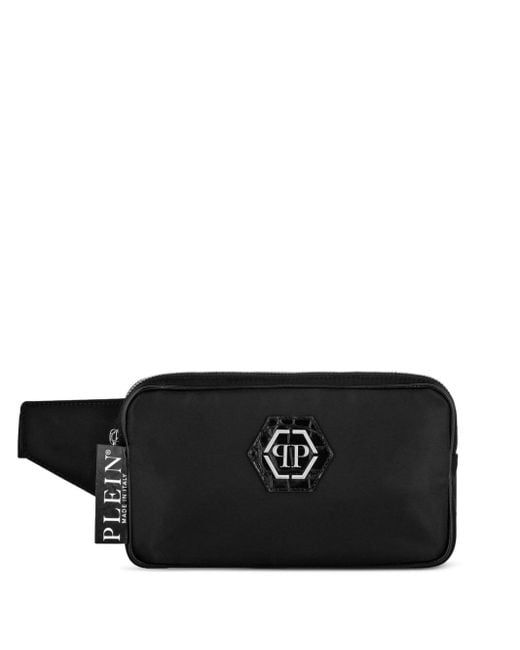 Philipp Plein Logo plaque Zipped Belt Bag in Black for Men Lyst