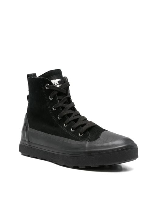 Sorel Black Lace-Up Suede High-Top Sneakers for men