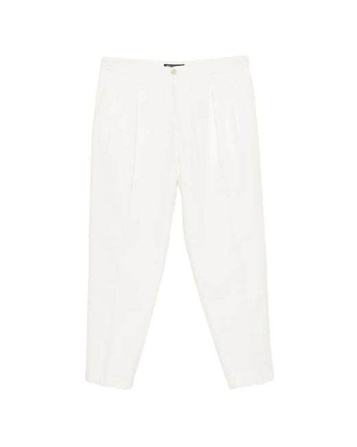 Briglia 1949 White Portobello-D Pleated Trousers for men