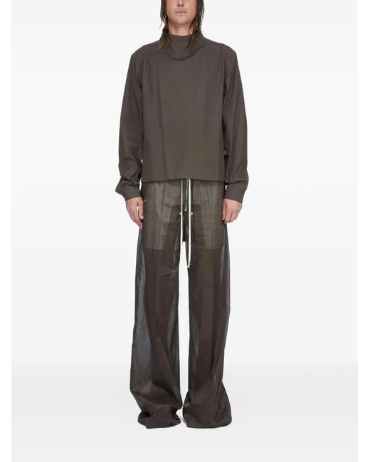 Rick Owens Gray Buttoned Funnel-Neck Jacket for men