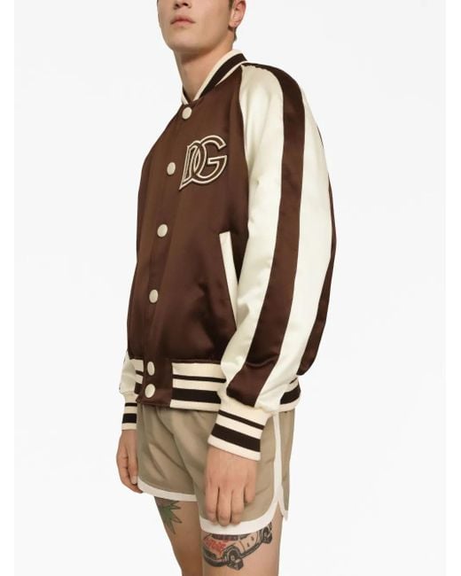 メンズ Dolce & Gabbana ブラウン&ホワイト D&g ボンバージャケット Brown