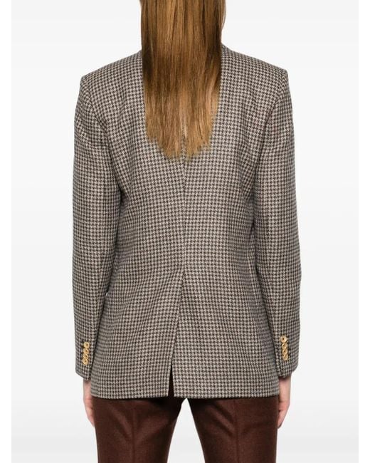 Blazer Croisé À Motif Pied-De-Poule Tagliatore en coloris Gray