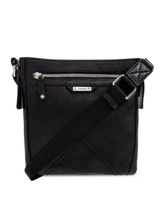 Bolso de hombro con cremallera Iceberg de hombre de color Black