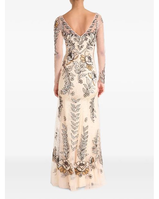 Temperley London Natural Lavinia Floral-Embroidered Maxi Dress